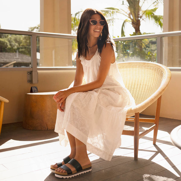 Reef Women's Slip-On Sandals Cushion Vista Hi Black