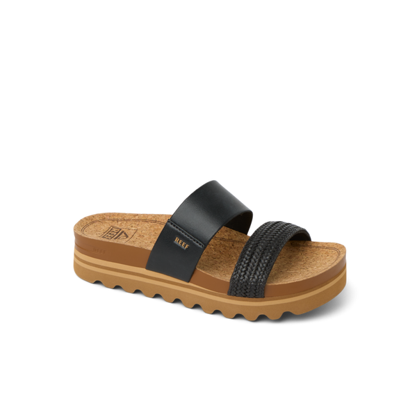 Reef Women's Slip-On Sandals Cushion Vista Hi Black Braid