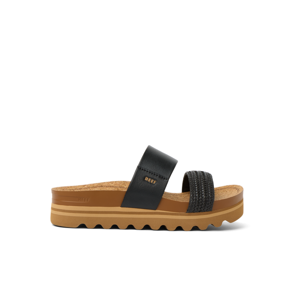reef Women's Slip-On Sandals Cushion Vista Hi Black Braid