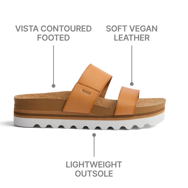 Reef Women's Slip-On Sandals Cushion Vista Hi Natural