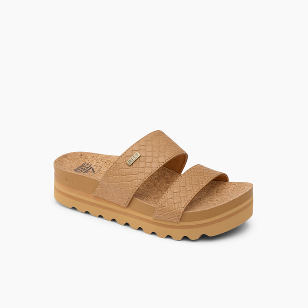 Reef Women's Slip-On Sandals Cushion Vista Hi Tan Wicker