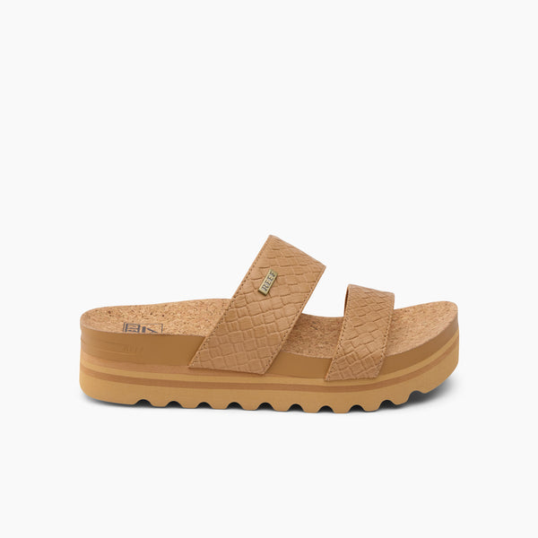 reef Women's Slip-On Sandals Cushion Vista Hi Tan Wicker