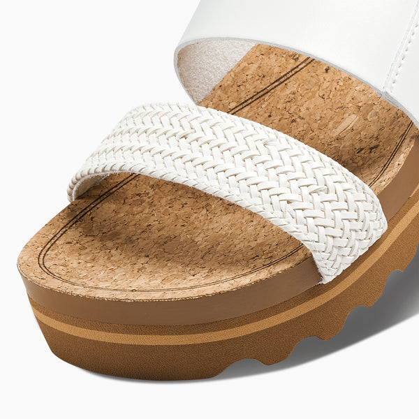 Reef Women's Slip-On Sandals Cushion Vista Hi White Braid