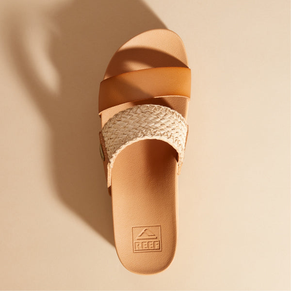 Reef Women's Slip-On Sandals Cushion Vista Higher Natural Raffia