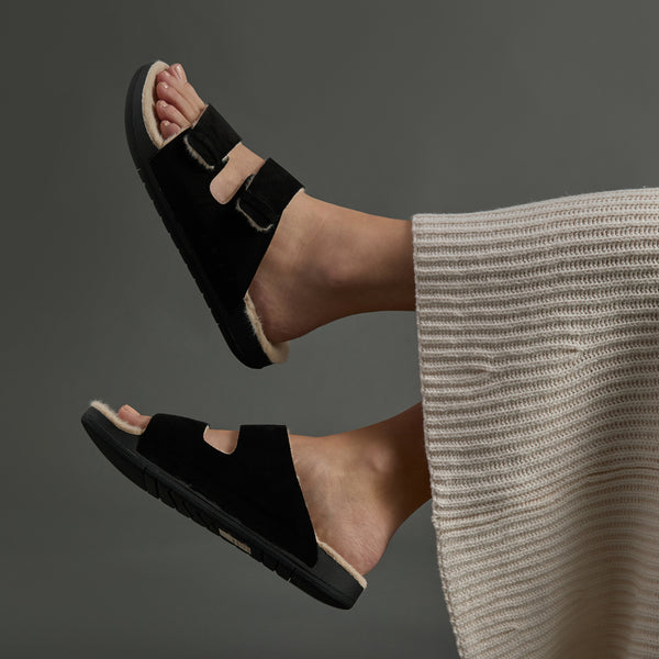 Reef Women's Slip-On Sandals Ojai Two Bar Cozy Raven