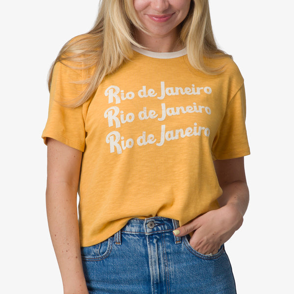 reef Women's T-Shirts Tanks & Dresses Ringer Tee Honey Gold