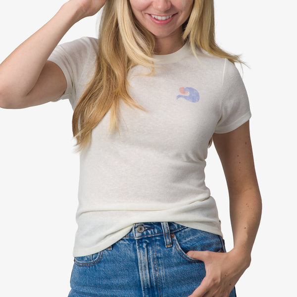 Reef Women's T-Shirts Tanks & Dresses Surf Club Fitted Tee Marshmallow