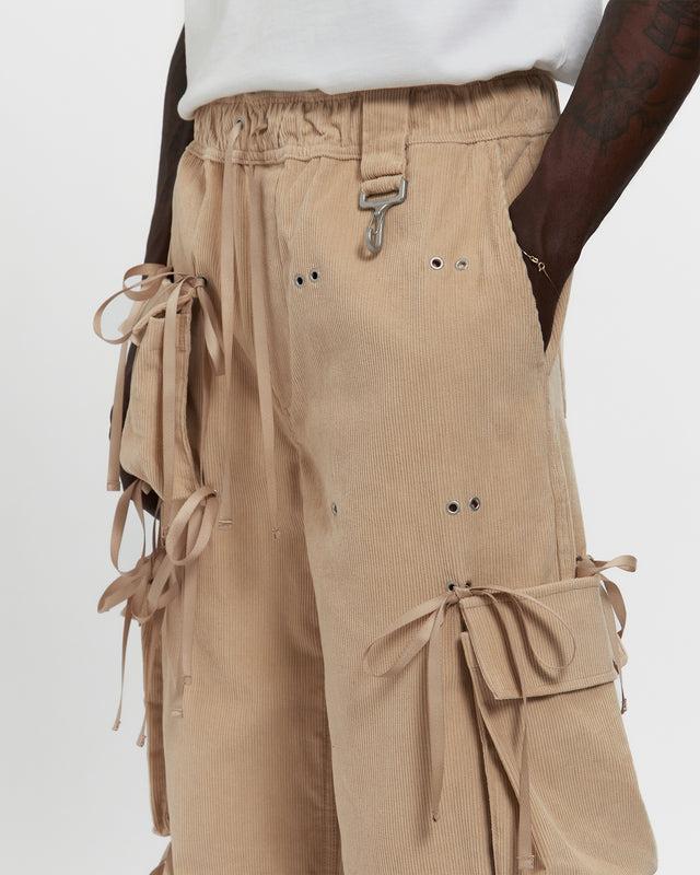 Reese Cooper Corduroy Modular Pocket Cargo Pant In Khaki