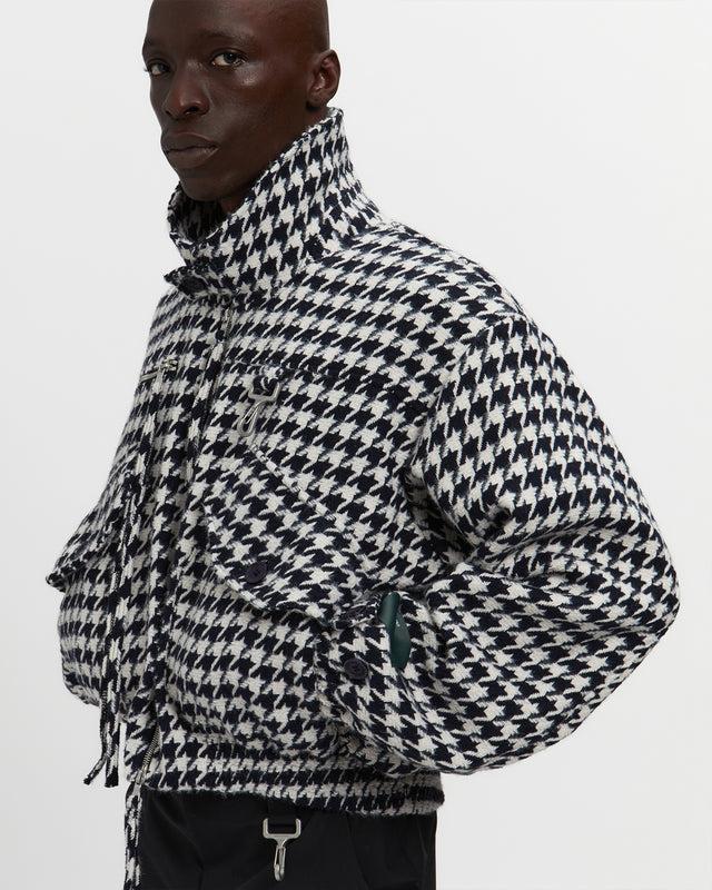 reese cooper Houndstooth Storm Flap Jacket in Navy & White