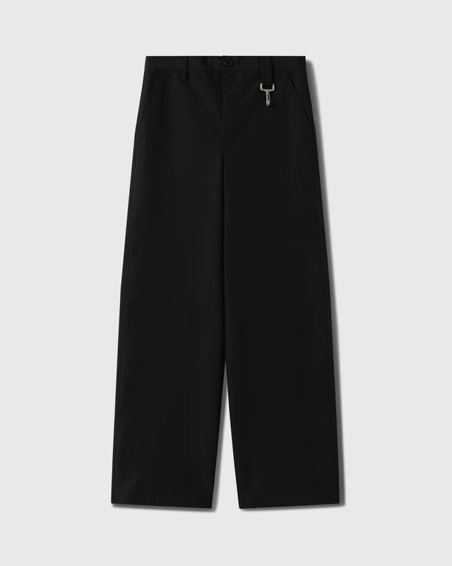 Reese Cooper Laminated Nylon Straight Leg Trouser In Black