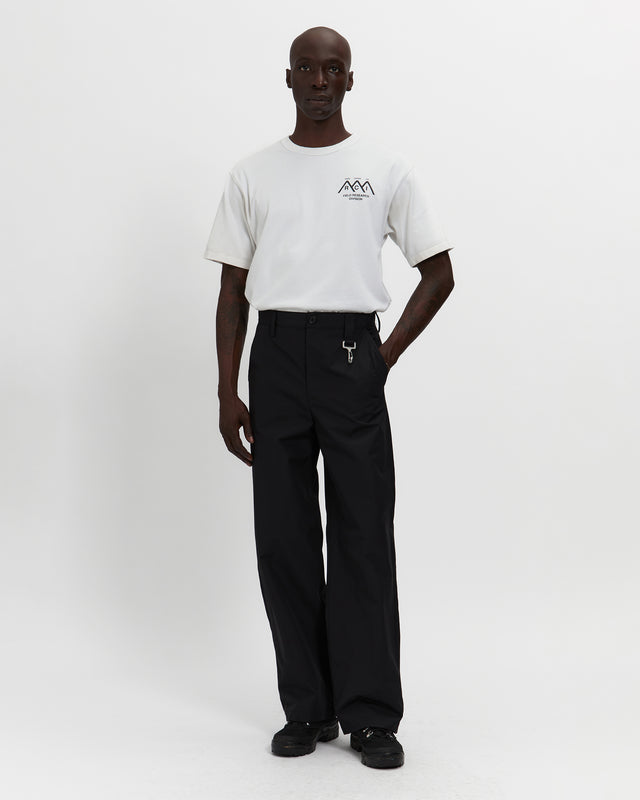 Reese Cooper Laminated Nylon Straight Leg Trouser In Black