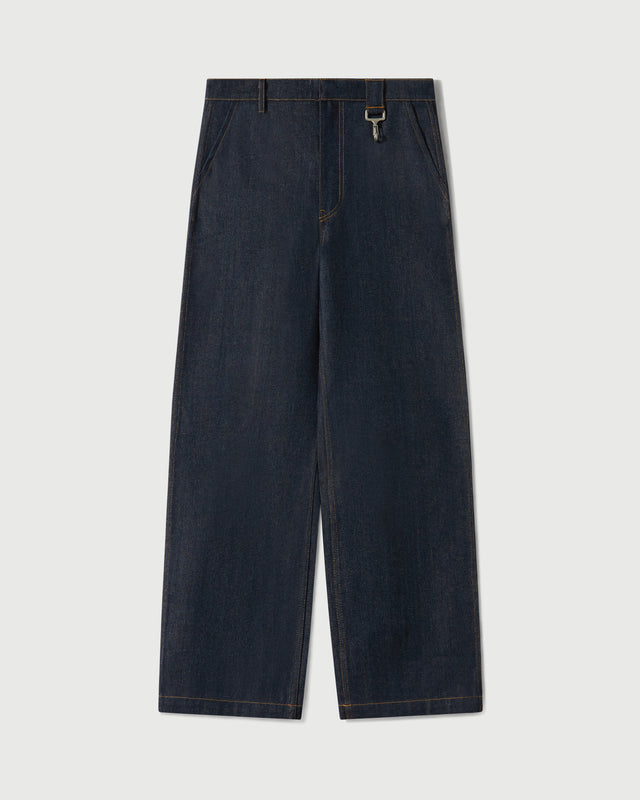 Reese Cooper Raw Denim Concealed Button Straight Leg Jean