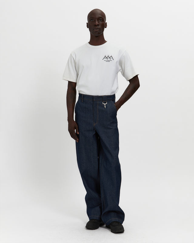 Reese Cooper Raw Denim Concealed Button Straight Leg Jean