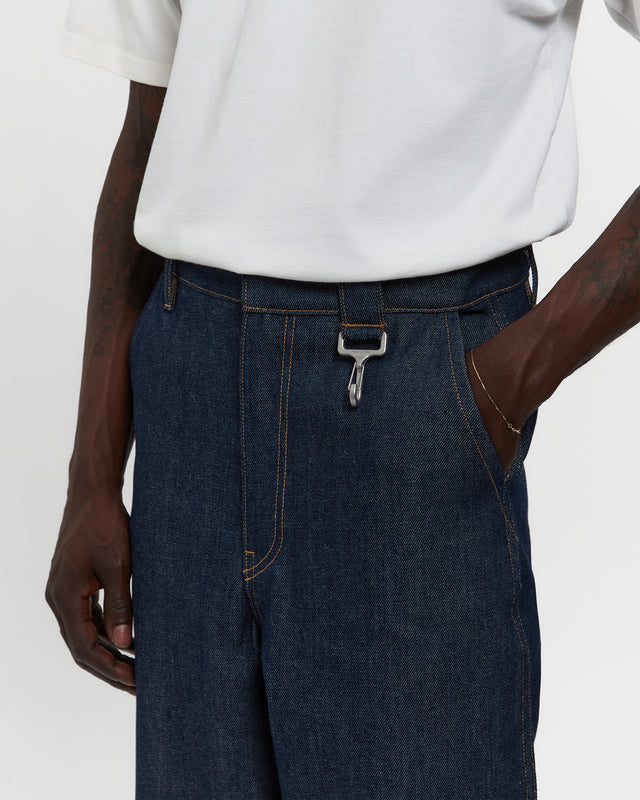 Reese Cooper Raw Denim Concealed Button Straight Leg Jean