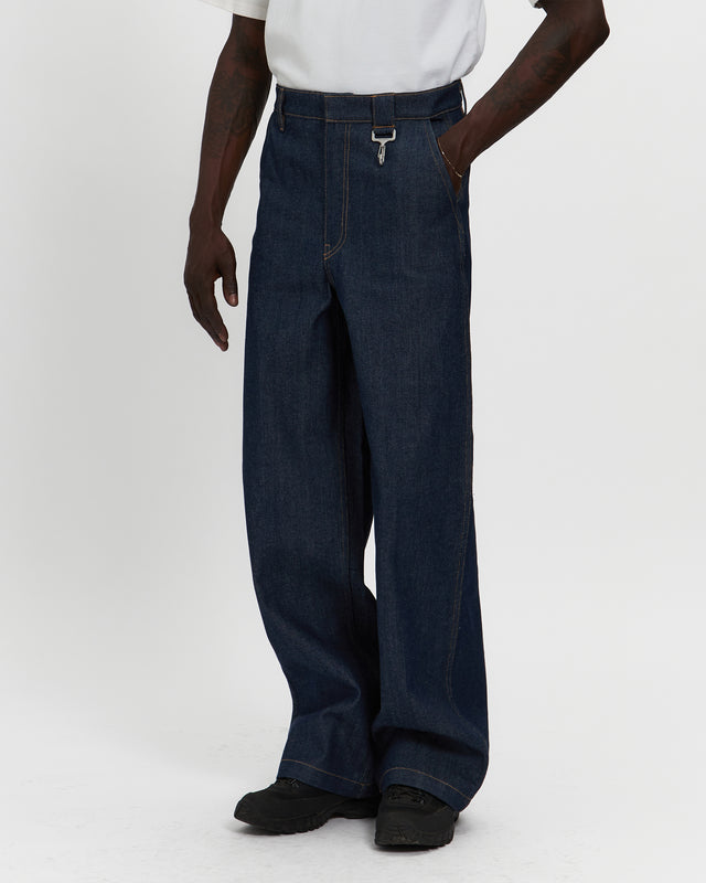 reese cooper Raw Denim Concealed Button Straight Leg Jean