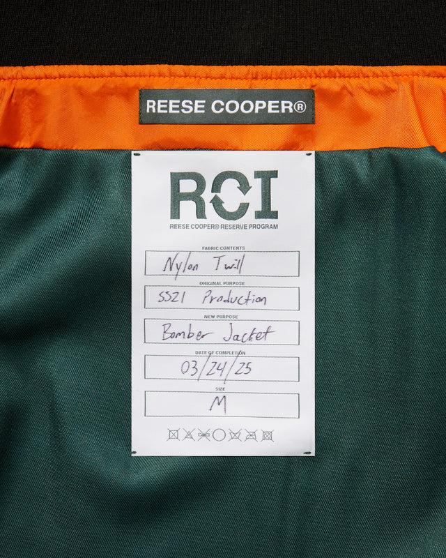 Reese Cooper RCI Reserve: Bomber Jacket In Orange Nylon Twill