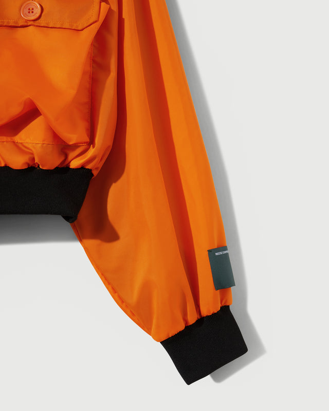 Reese Cooper RCI Reserve: Bomber Jacket In Orange Nylon Twill