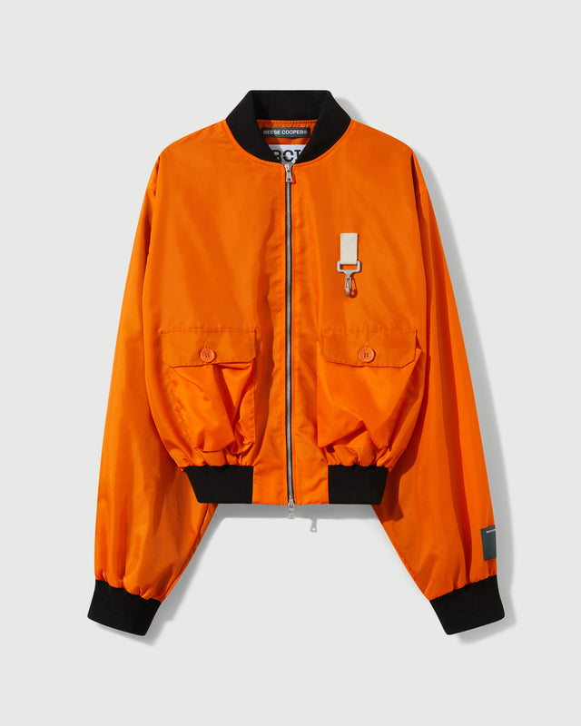 reese cooper RCI Reserve: Bomber Jacket in Orange Nylon Twill