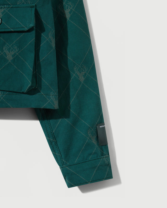 Reese Cooper RCI Reserve: Cargo Jacket In Forest Deer Cotton Jacquard