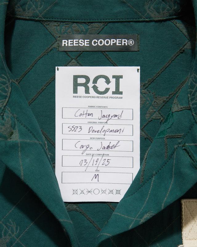 Reese Cooper RCI Reserve: Cargo Jacket In Forest Deer Cotton Jacquard