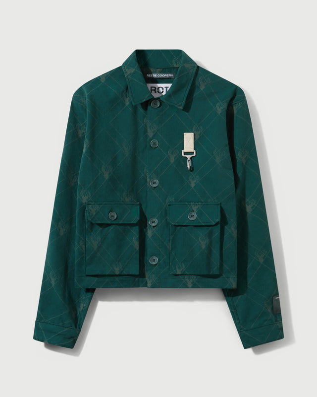 reese cooper RCI Reserve: Cargo Jacket in Forest Deer Cotton Jacquard