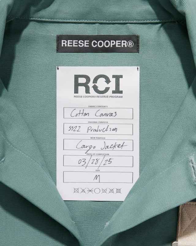 Reese Cooper RCI Reserve: Cargo Jacket In Green Cotton Canvas