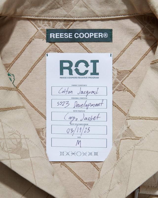 Reese Cooper RCI Reserve: Cargo Jacket In Tan Deer Cotton Jacquard