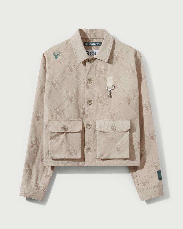 reese cooper RCI Reserve: Cargo Jacket in Tan Deer Cotton Jacquard