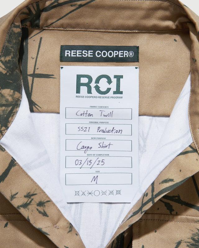 Reese Cooper RCI Reserve: Cargo Shirt In Brush Camo Cotton Twill
