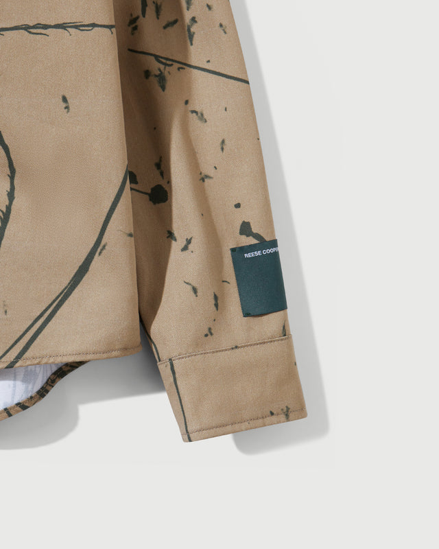 Reese Cooper RCI Reserve: Cargo Shirt In Brush Camo Cotton Twill