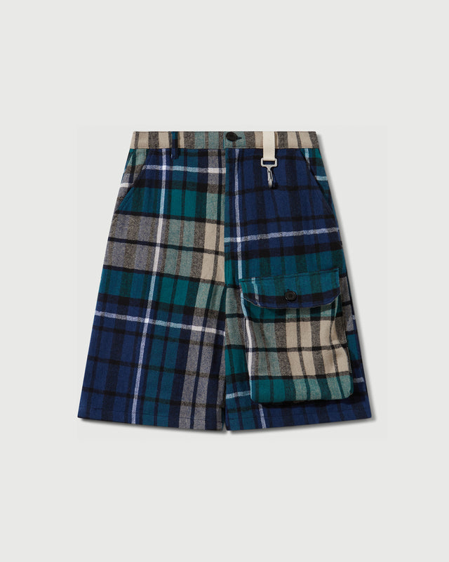 reese cooper RCI Reserve: Cargo Short in Navy Park Plaid Cotton Flannel