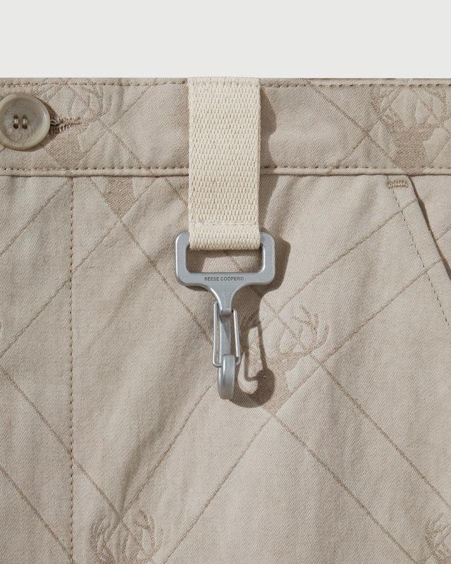 Reese Cooper RCI Reserve: Cargo Short In Tan Deer Cotton Jacquard