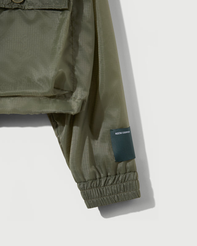 Reese Cooper RCI Reserve: Hooded Jacket In Green Nylon Ripstop