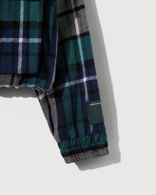 Reese Cooper RCI Reserve: Hooded Jacket In Navy Park Plaid Cotton Flannel