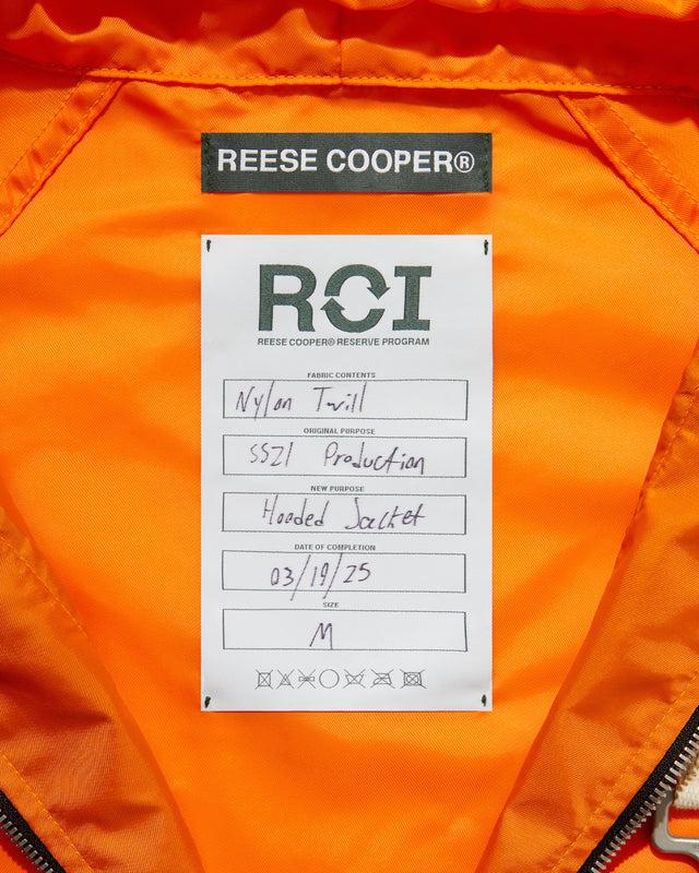 Reese Cooper RCI Reserve: Hooded Jacket In Orange Nylon Twill