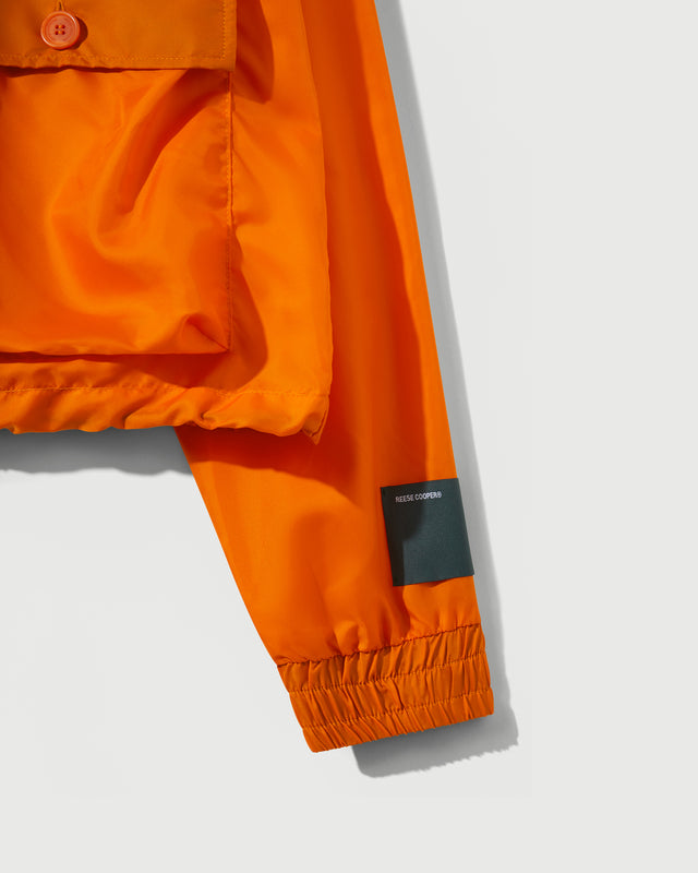 Reese Cooper RCI Reserve: Hooded Jacket In Orange Nylon Twill