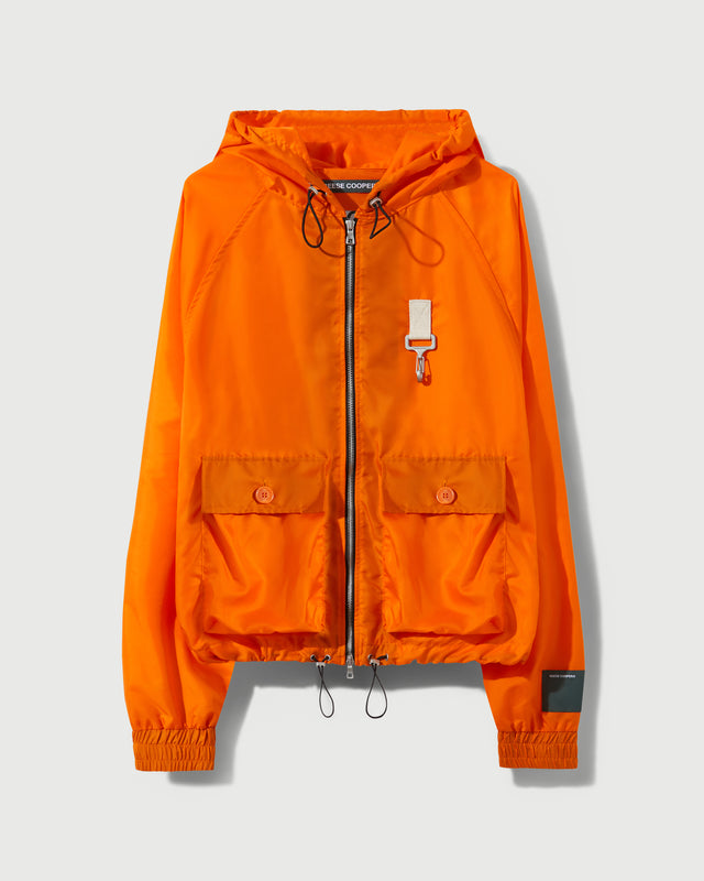 reese cooper RCI Reserve: Hooded Jacket in Orange Nylon Twill