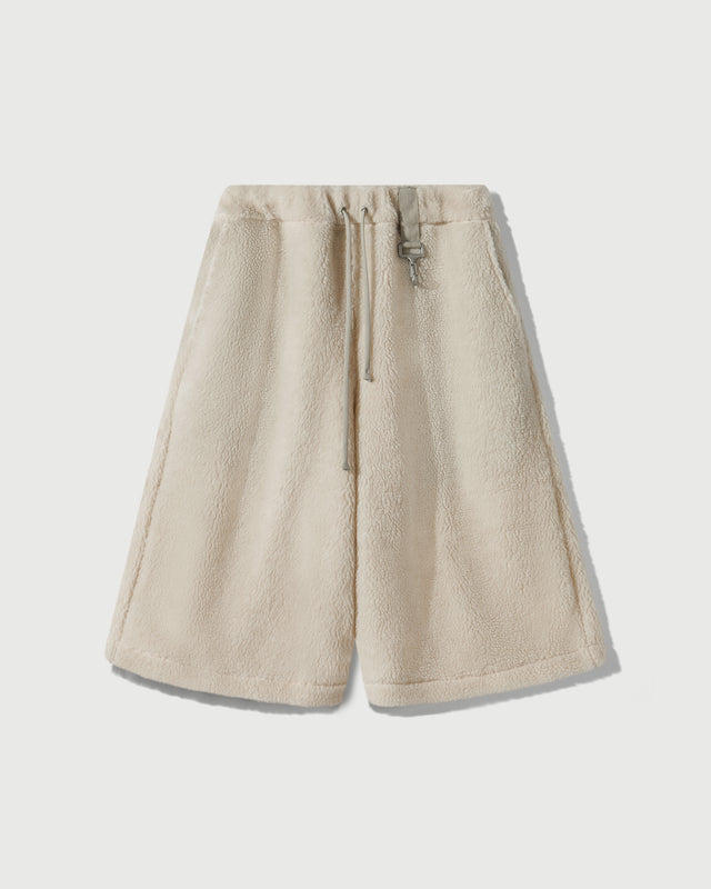 Reese Cooper Sherpa Fleece Wide Leg Short In Cream