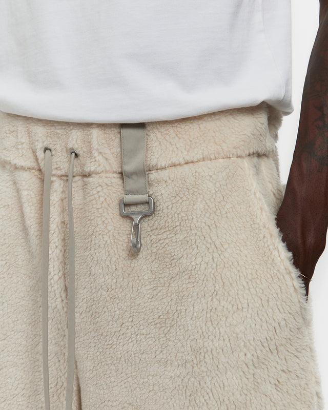 Reese Cooper Sherpa Fleece Wide Leg Short In Cream
