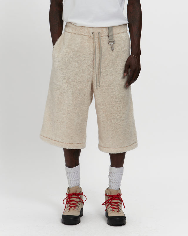 reese cooper Sherpa Fleece Wide Leg Short in Cream