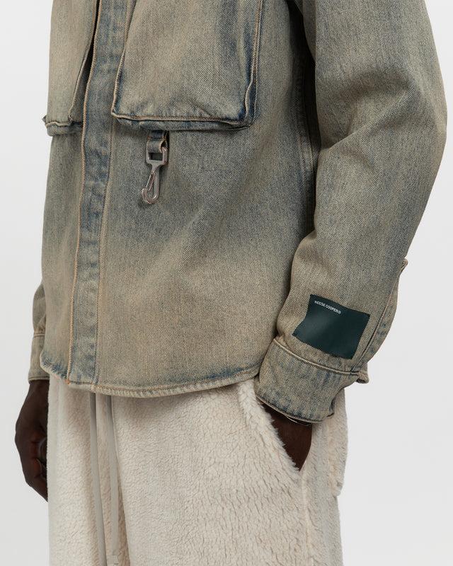 Reese Cooper Washed Denim Concealed Button Work Shirt