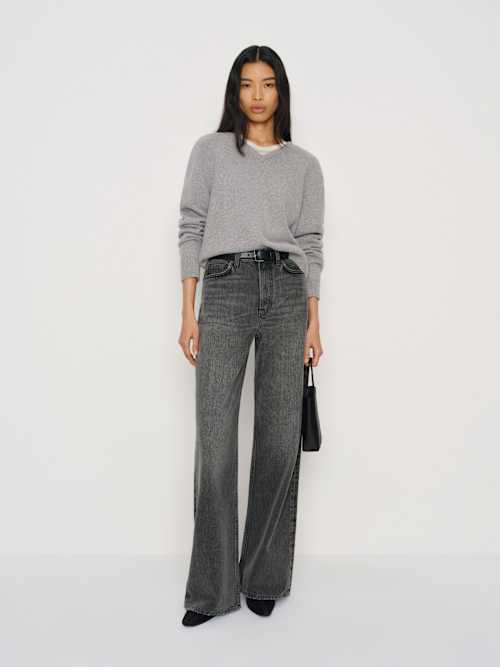 reformation Cary High Rise Slouchy Wide Leg Jeans Barrett