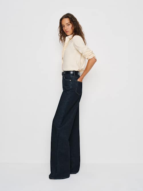 Reformation Cary High Rise Slouchy Wide Leg Jeans Ondine