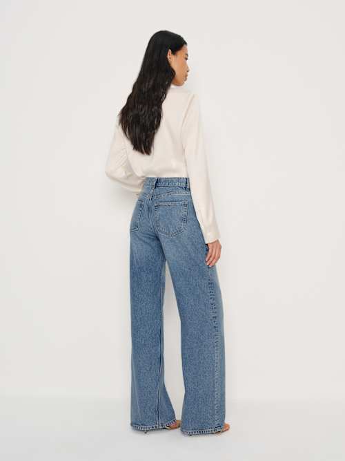 Reformation Cary Low Rise Slouchy Wide Leg Jeans Colorado