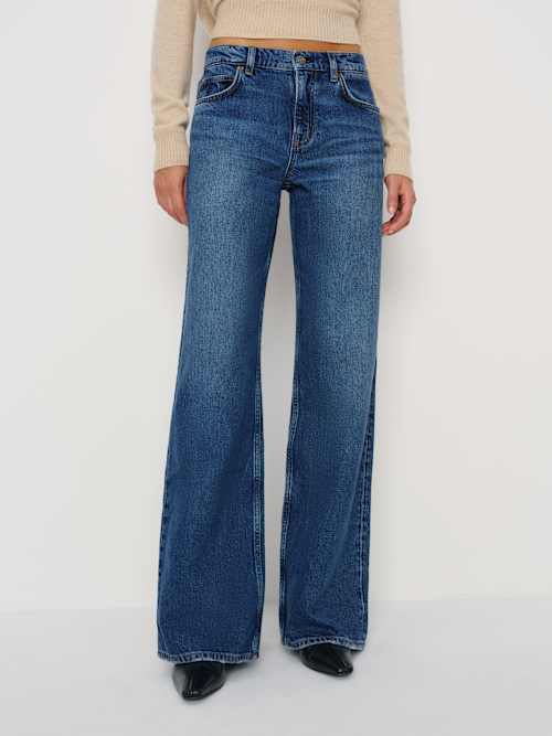 Reformation Cary Low Rise Slouchy Wide Leg Jeans Maggiore