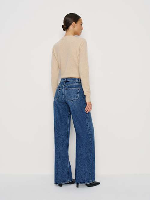 Reformation Cary Low Rise Slouchy Wide Leg Jeans Maggiore