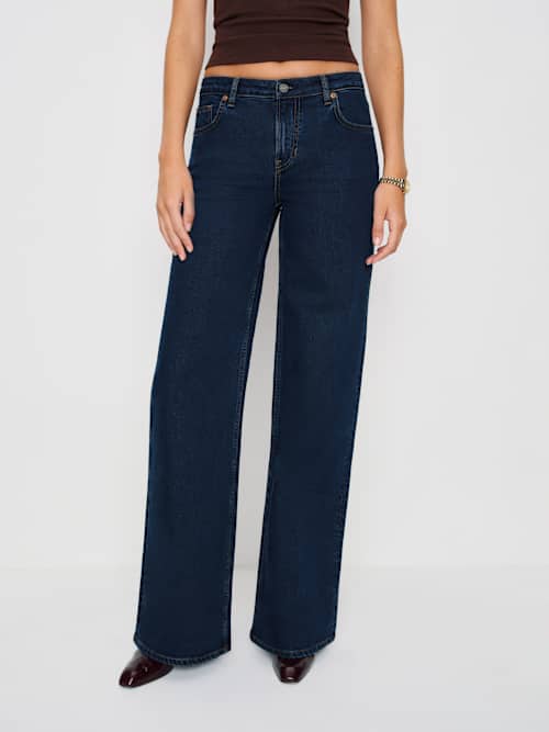 Reformation Greta Super Stretch Low Rise Wide Leg Jeans