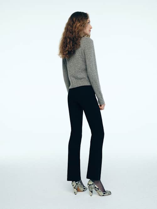 Reformation Hannah Crew Cardigan Mid Grey Gold Buttons