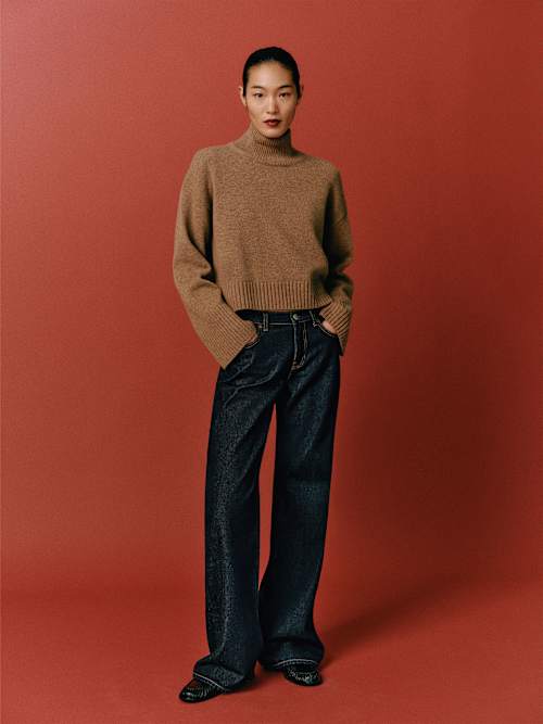 Reformation March Regenerative Wool Cropped Turtleneck