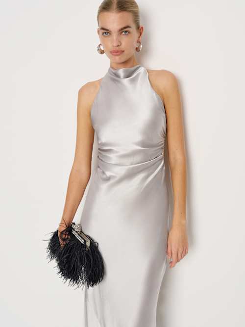 Reformation Anaiis Silk Dress Moonlight